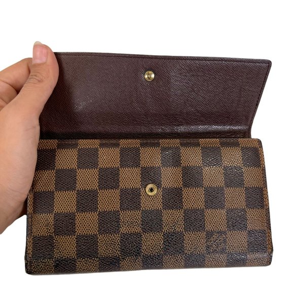 Authentic Louis Vuitton Wallet Long Damier Porte Feuille Sarah Bifold LV Vintage - Picture 10 of 13